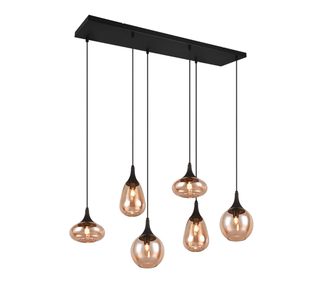 Lumina taklampe rektangel 6lys 93cm amber, bilde 1 av 4