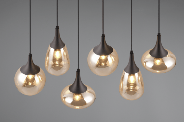 Lumina taklampe rektangel 6lys 93cm amber, bilde 3 av 4