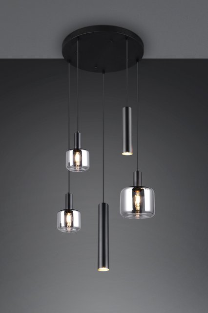 Mataro taklampe rondell 5lys 40cm smoke 2