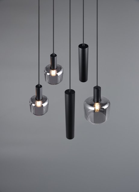 Mataro taklampe rondell 5lys 40cm smoke 3