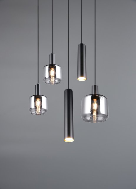 Mataro taklampe rondell 5lys 40cm smoke 4