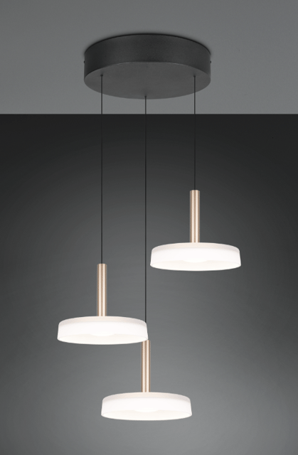 Celeste taklampe rondell 3lys 35cm brun 2