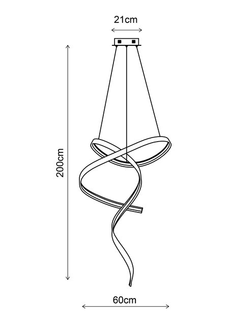 Twister Tall LED taklampe 60cm sort, bilde 10 av 10