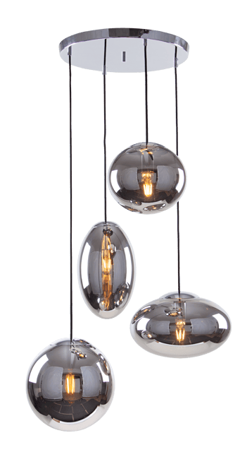 Leana taklampe rondell 4lys 60cm krom 2