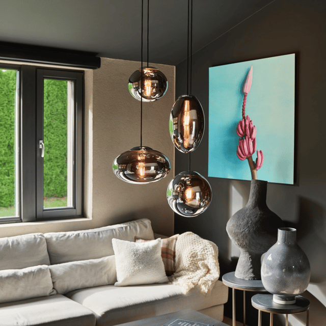 Leana taklampe rondell 4lys 60cm krom 1