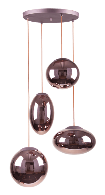 Leana taklampe rondell 4lys 60cm brun 4