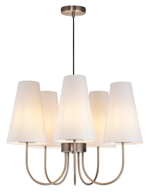 Charmante taklampe 5lys 62,5cm messing, bilde 3 av 5