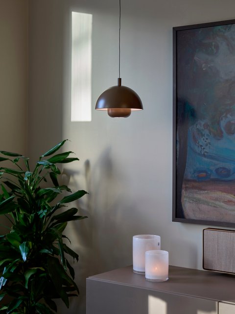 Myla LED oppladbar pendel 20cm brun 4