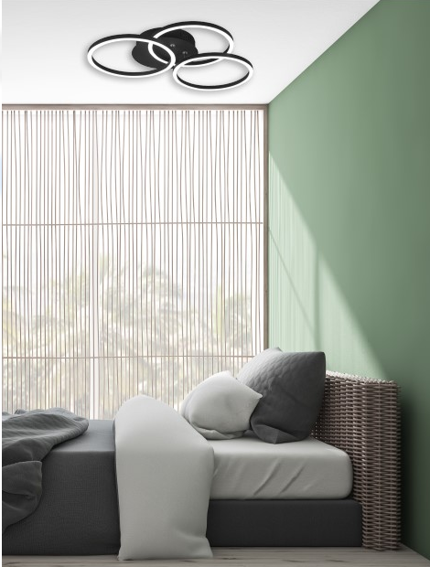Circle LED plafond taklampe 43cm sort 3