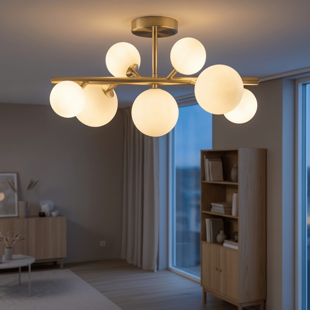 Vernon plafond taklampe 53cm messing, bilde 1 av 7