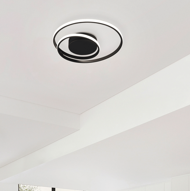 Zibal LED plafond taklampe 37cm sort, bilde 1 av 5