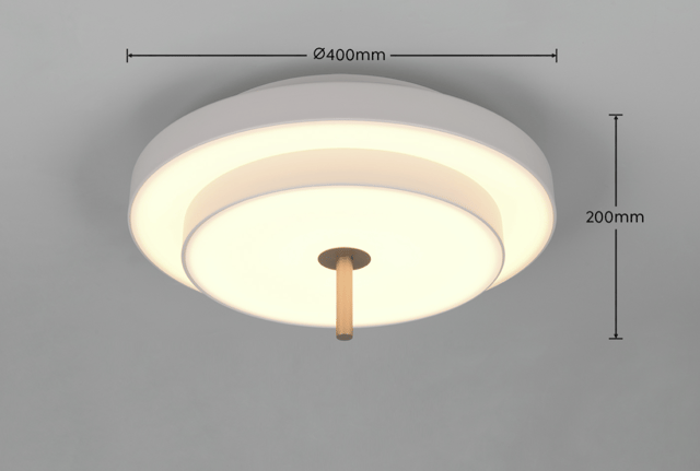 Keaton LED plafond taklampe 40cm grå, bilde 2 av 4