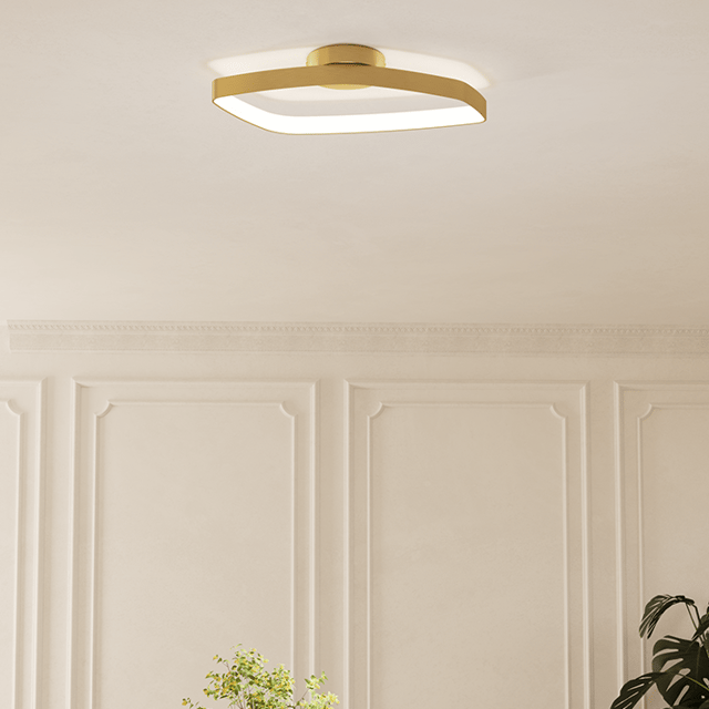 Vallerosa LED plafond taklampe 58cm messing, bilde 1 av 4