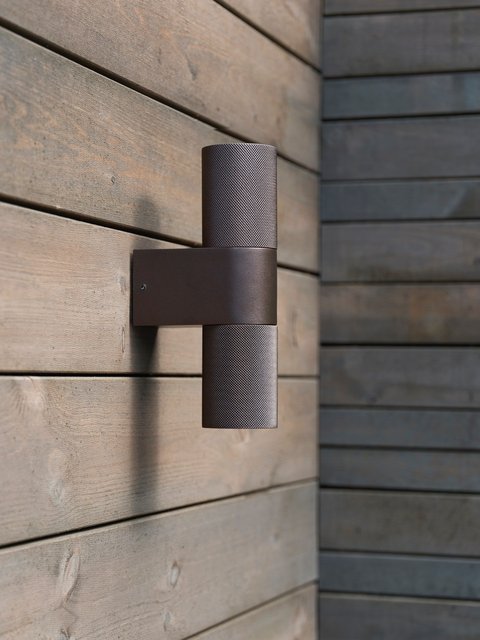Lucas utelampe vegg 2lys IP54 23cm brun 3