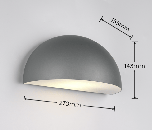 Maas utelampe vegg IP44 27cm grå, bilde 3 av 3