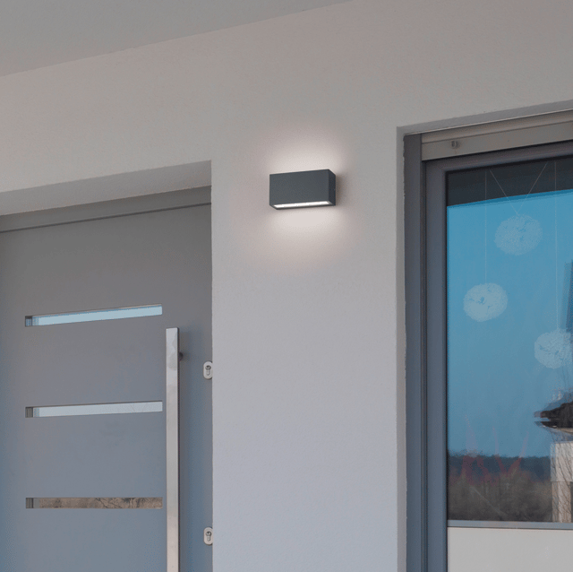Trent LED utelampe vegg IP54 14cm grå, bilde 1 av 3