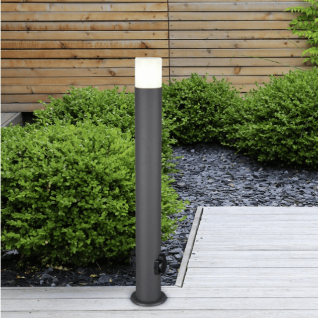 Hoosic utelampe stolpe IP44 80cm grå, bilde 1 av 3