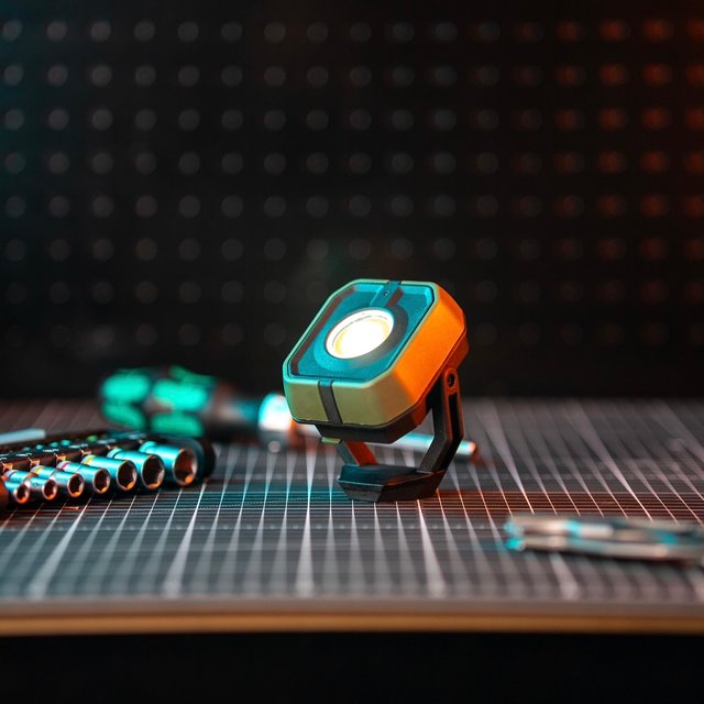 Power mini LED oppladbar arbeidslampe IP65 grønn 1