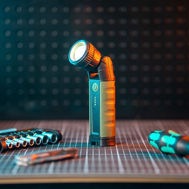 Power Focus LED arbeidslampe lommelykt IP65 grønn 1