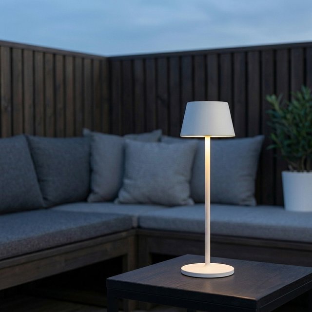 April LED oppladbar utelampe bord IP65 40cm hvit 1