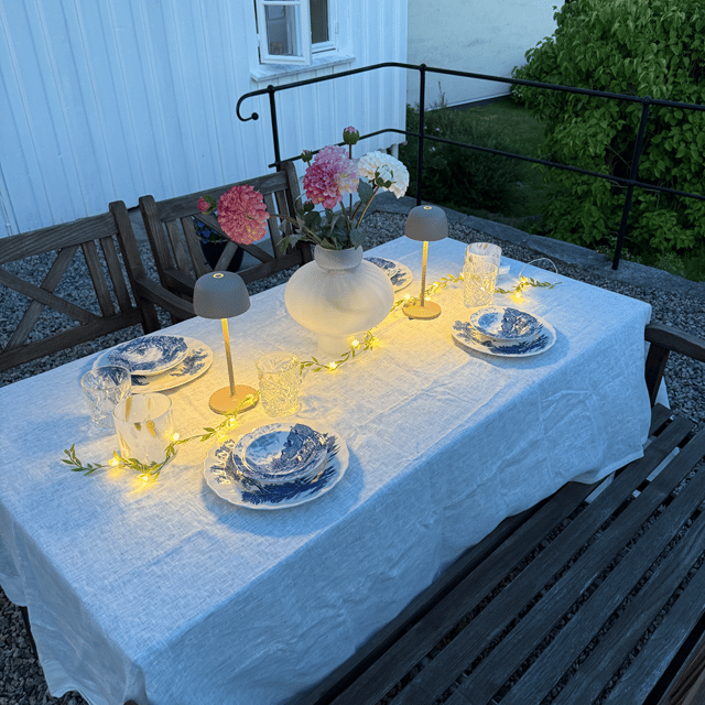 Mars LED oppladbar utelampe bord IP65 28cm beige 3