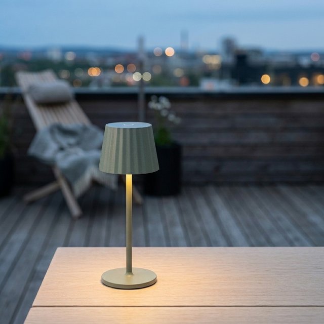 Juli LED oppladbar utelampe bord IP65 29cm grønn 1