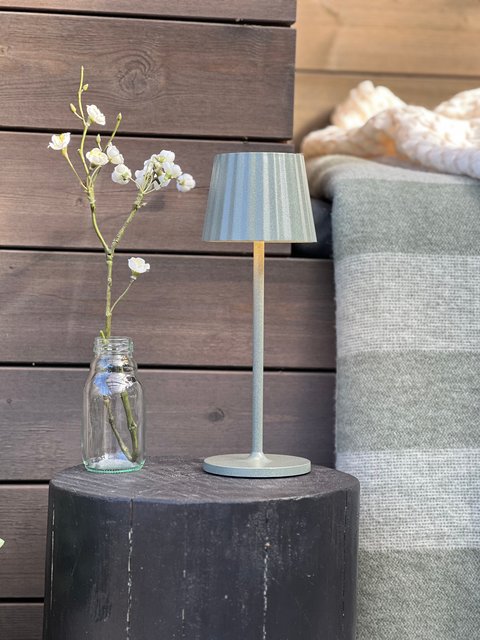 Juli LED oppladbar utelampe bord IP65 29cm grønn 4