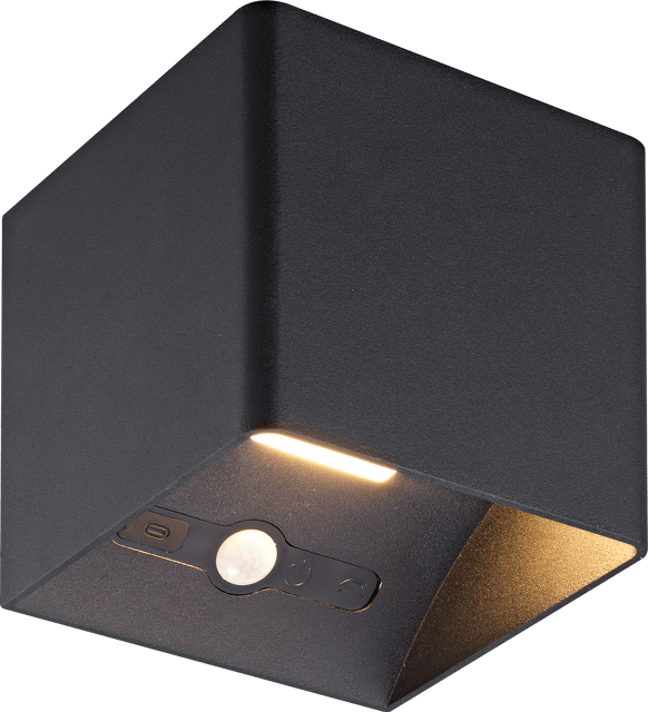 LuxeCharge LED oppladbar utelampe vegg IP54 10cm sort 2
