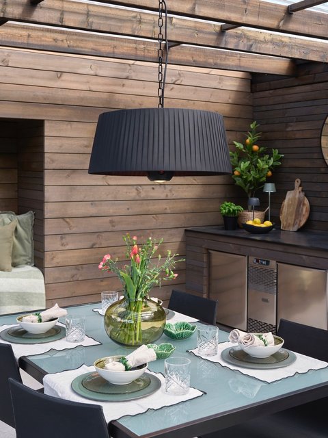 Terrassevarmer Oslo takmodell IP24 1800W 60cm sort 3