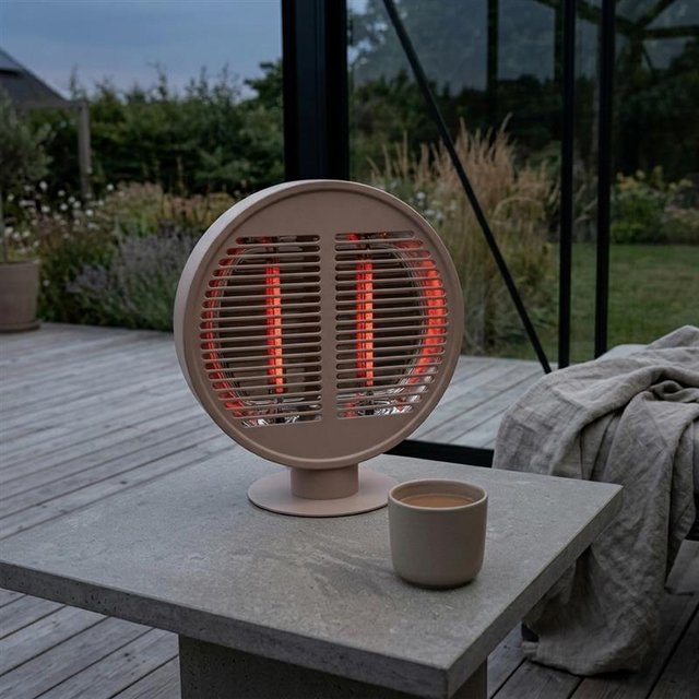 Terrassevarmer rund 1000W IP54 40cm beige, bilde 1 av 8