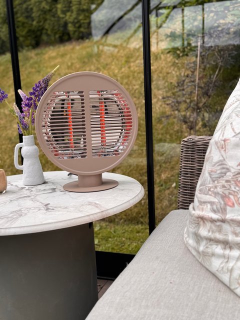 Terrassevarmer rund 1000W IP54 40cm beige, bilde 3 av 8