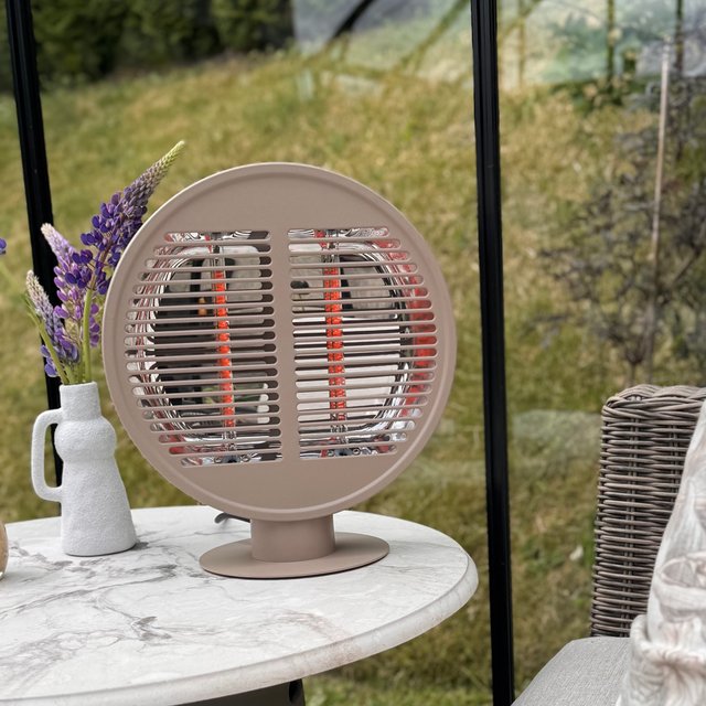 Terrassevarmer rund 1000W IP54 40cm beige, bilde 2 av 8