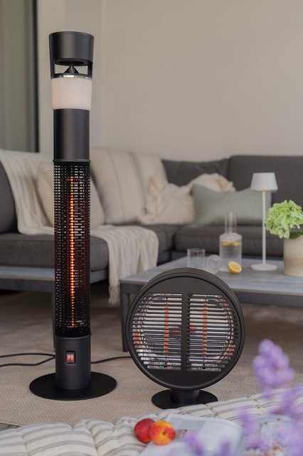 Terrassevarmer rund 1000W IP54 40cm sort 4