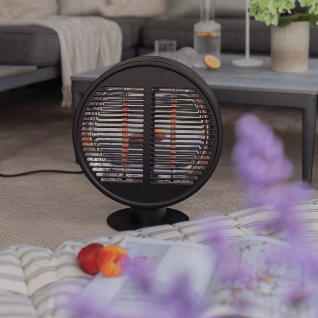 Terrassevarmer rund 1000W IP54 40cm sort 3