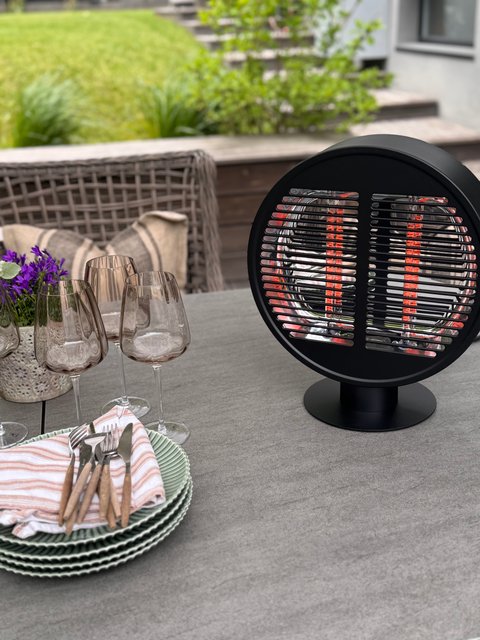 Terrassevarmer rund 1000W IP54 40cm sort, bilde 8 av 13