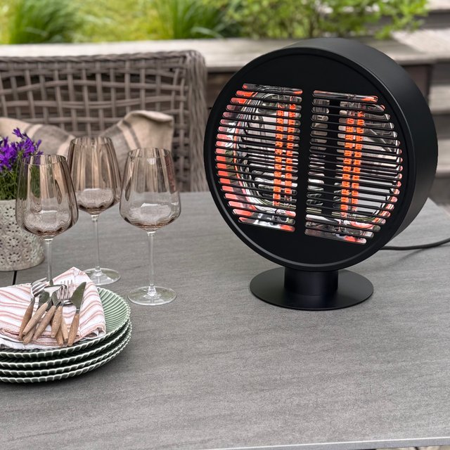 Terrassevarmer rund 1000W IP54 40cm sort, bilde 5 av 13