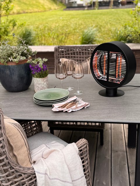 Terrassevarmer rund 1000W IP54 40cm sort, bilde 7 av 13