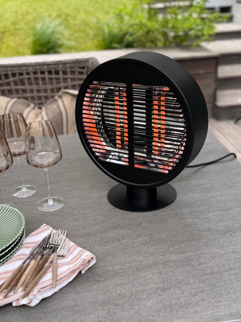 Terrassevarmer rund 1000W IP54 40cm sort, bilde 6 av 13