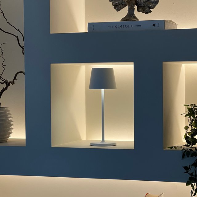 Mai LED oppladbar utelampe bord IP65 29cm hvit 4