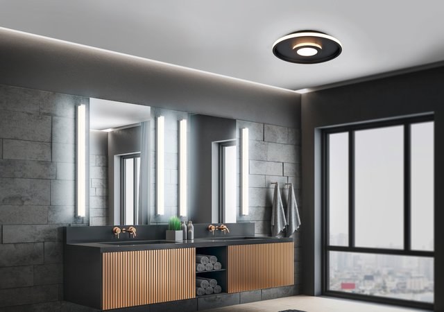 Ascari LED plafond baderomslampe IP44 40cm sort 2
