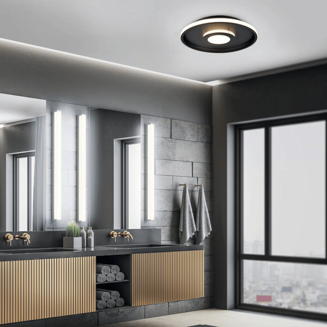 Ascari LED plafond baderomslampe IP44 40cm sort 1