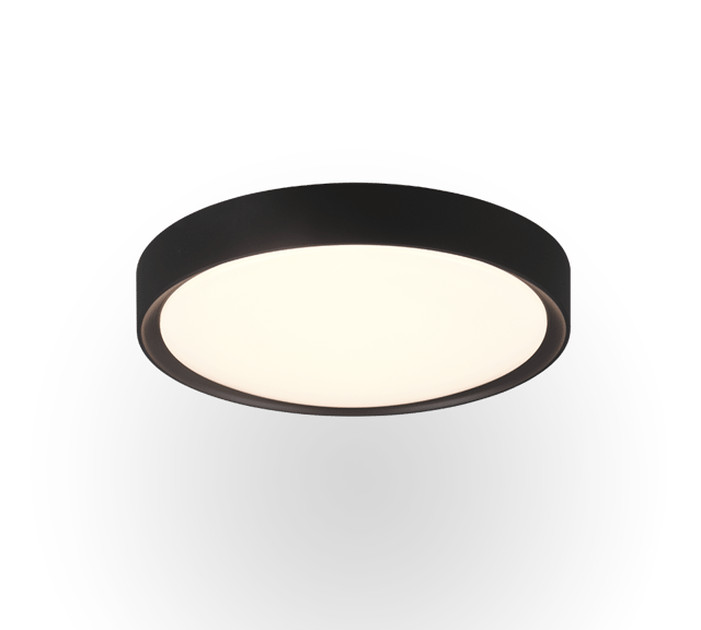 Clarimo LED plafond baderomslampe IP44 33cm sort