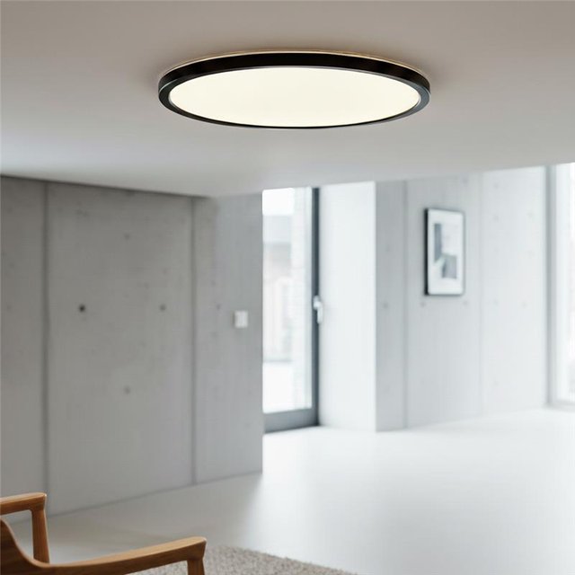 Slim LED plafond taklampe IP44 29cm sort, bilde 1 av 4