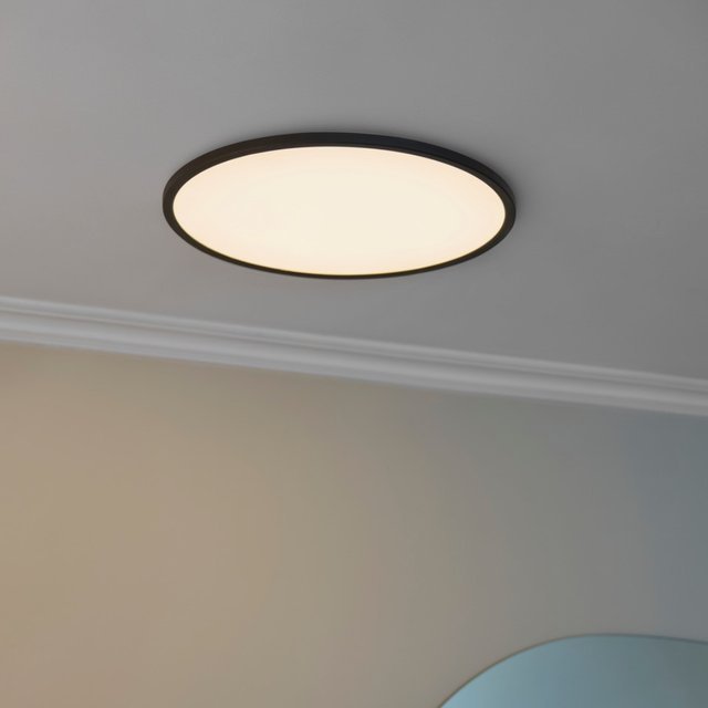 Slim LED plafond IP44 42cm sort 1