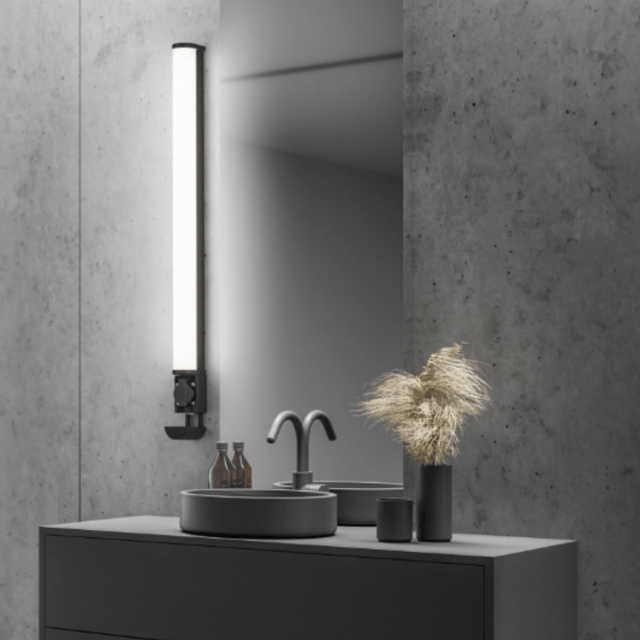 Piera LED vegg baderomslampe IP44 80cm sort 1
