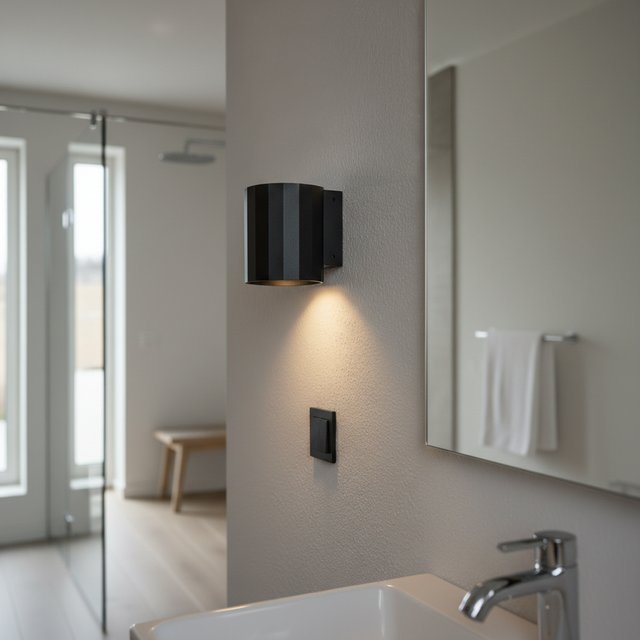 Cascade I vegg baderomslampe IP65 10,5cm sort 1
