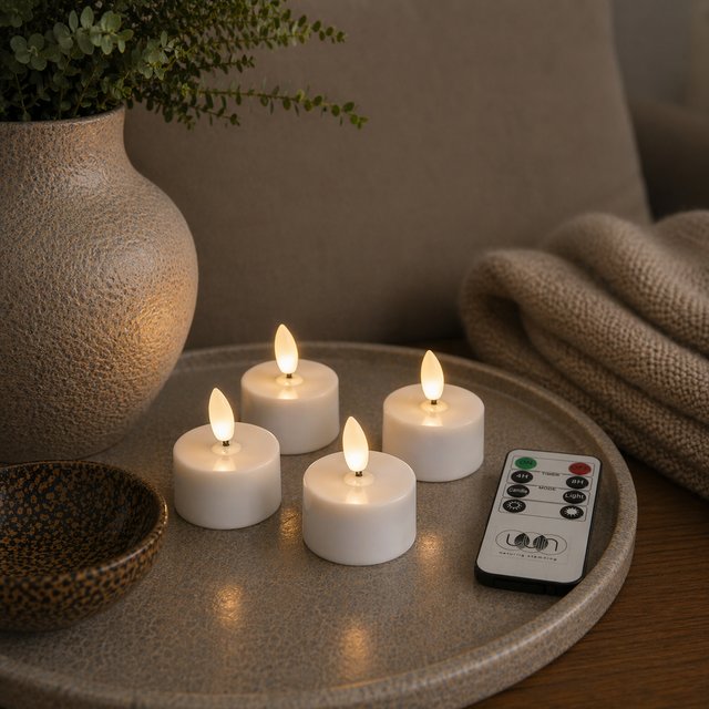 Lun telys LED 4pk. hvit, bilde 1 av 2