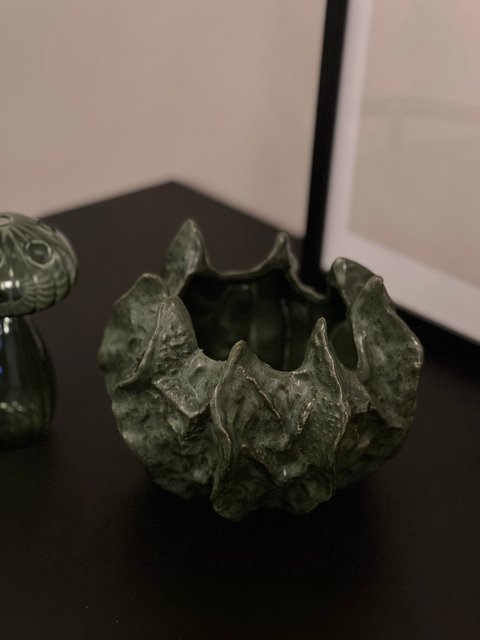 Potte keramikk 19cm grønn 4