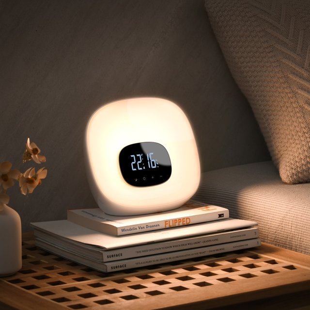 Wake-Up klokke 20cm hvit 1