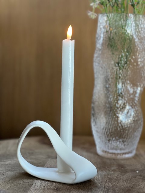 Kronelysestake abstrakt 14cm beige, bilde 2 av 5